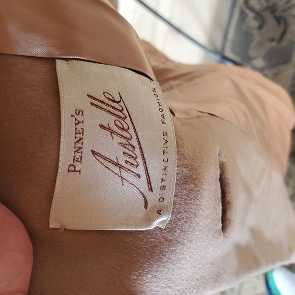 Vintage Penney's Union Made Austelle Fur Collar Scarf Pockets Long Sz. L Coat - Picture 13 of 16